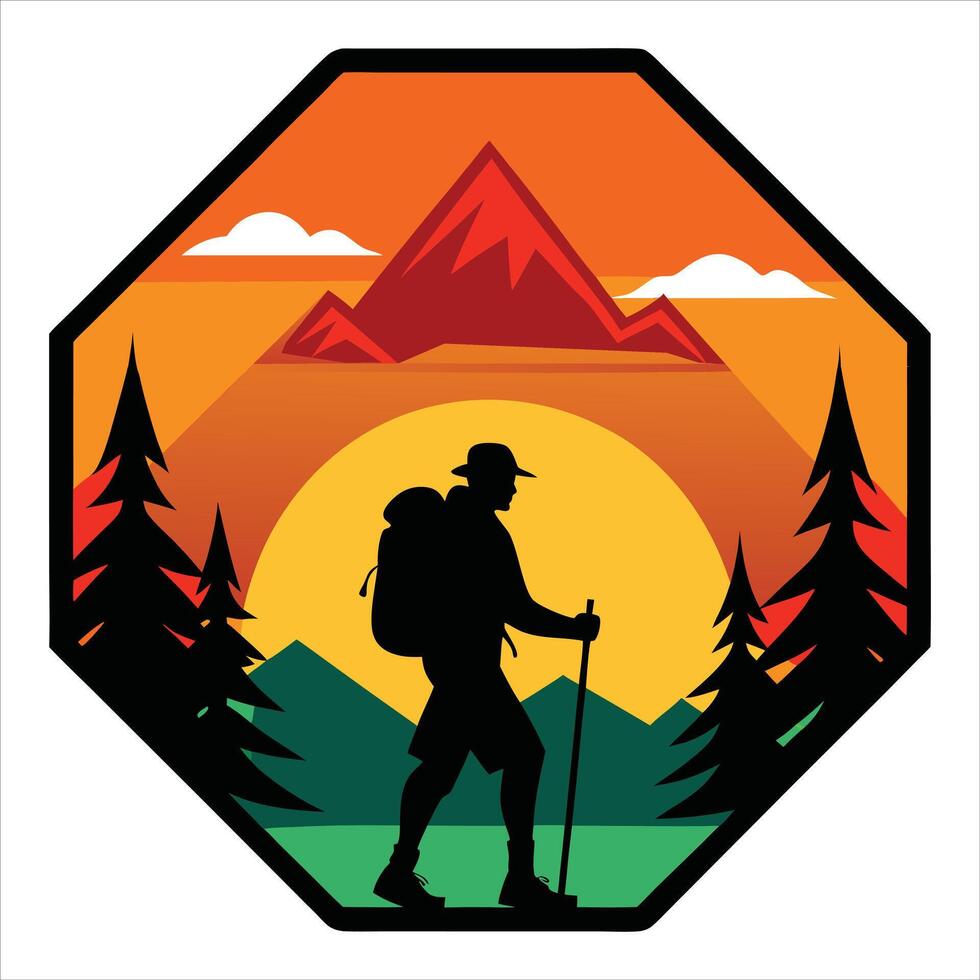 Fun and Colorful Summer Camp Patch Badge Illustration Design vector