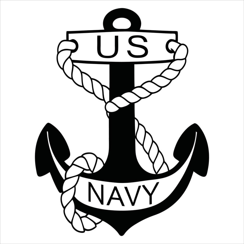 Patriotic US Navy T-shirt Design with Powerful Naval Clipart vector