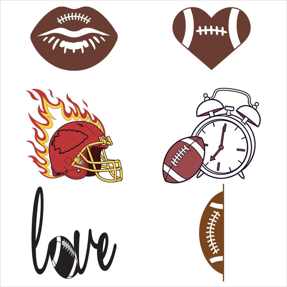 Collection of Bold Football Sports Clipart for Sublimation Printing vector
