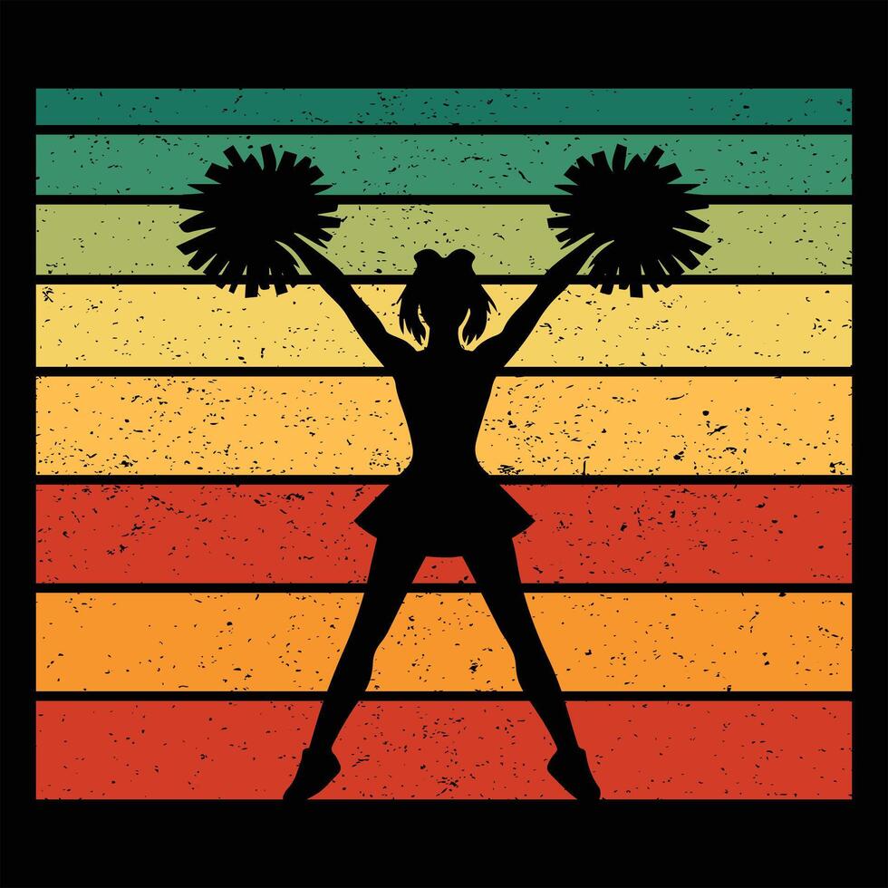 Cheer Sport Art with Vintage Sunset Design vector