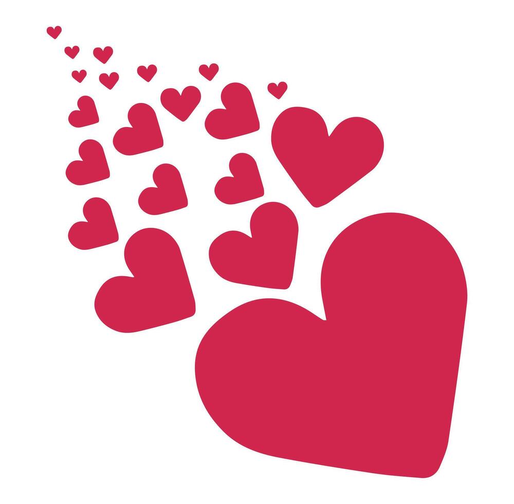 Valentines Day Love Illustration with Romantic Hearts vector