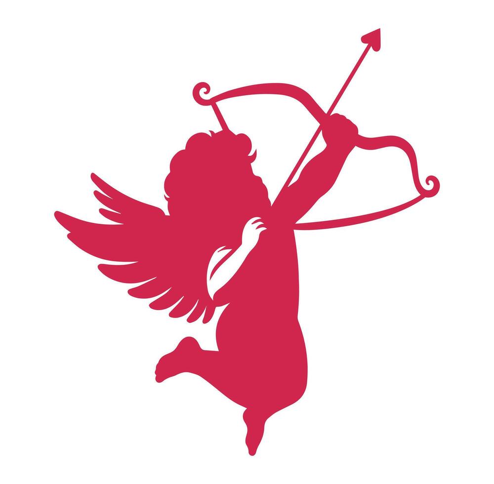 Romantic Valentine Cupid illustration, Happy Valentines Day Clipart Design vector