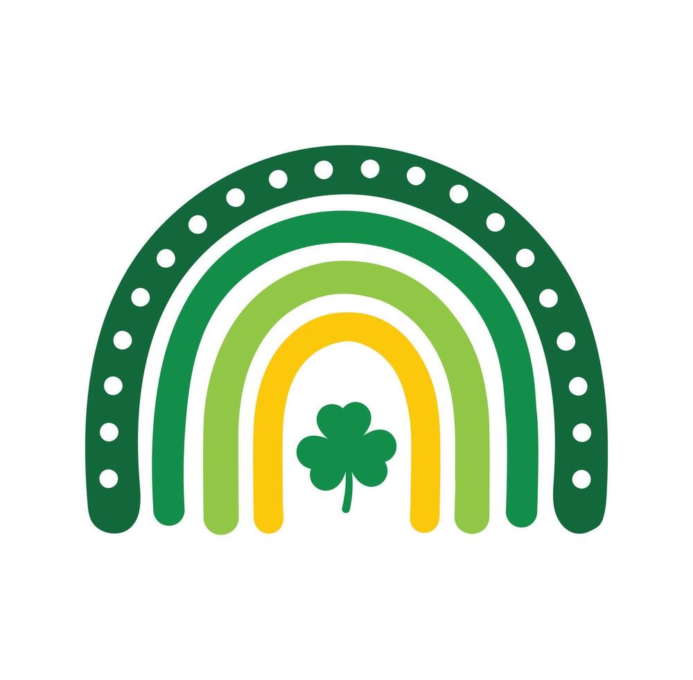 St. Patricks Day Clip Art with Rainbow vector