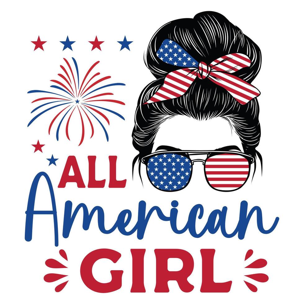 USA Independence Day Themed Typography T-shirt for 4th of July Celebration vector