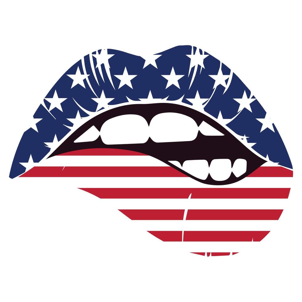 4th of July Independence Day ClipArt Design Featuring American Pride vector