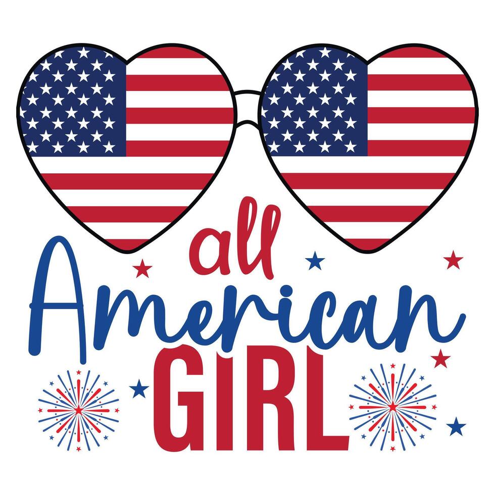 4th of July T-shirt with Bold USA Independence Day Typography Design vector