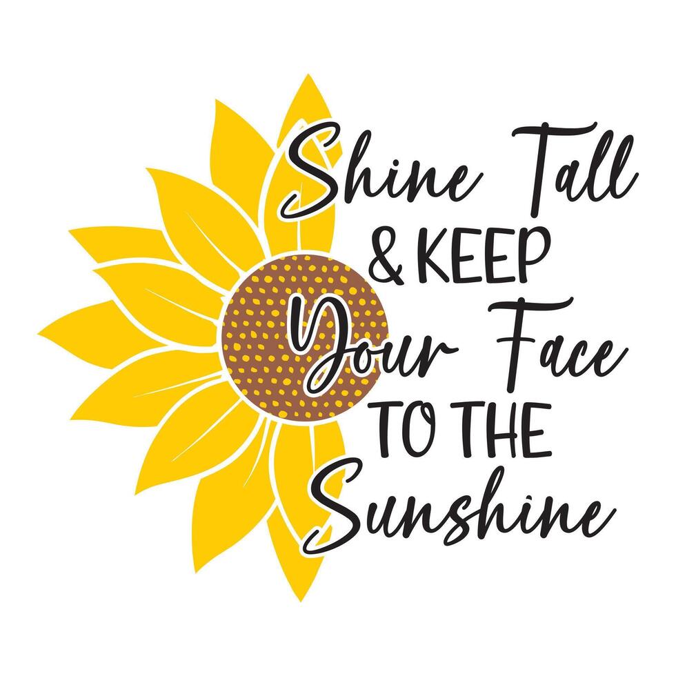 Bold Sunflower Typography and Flower Shirt Design vector