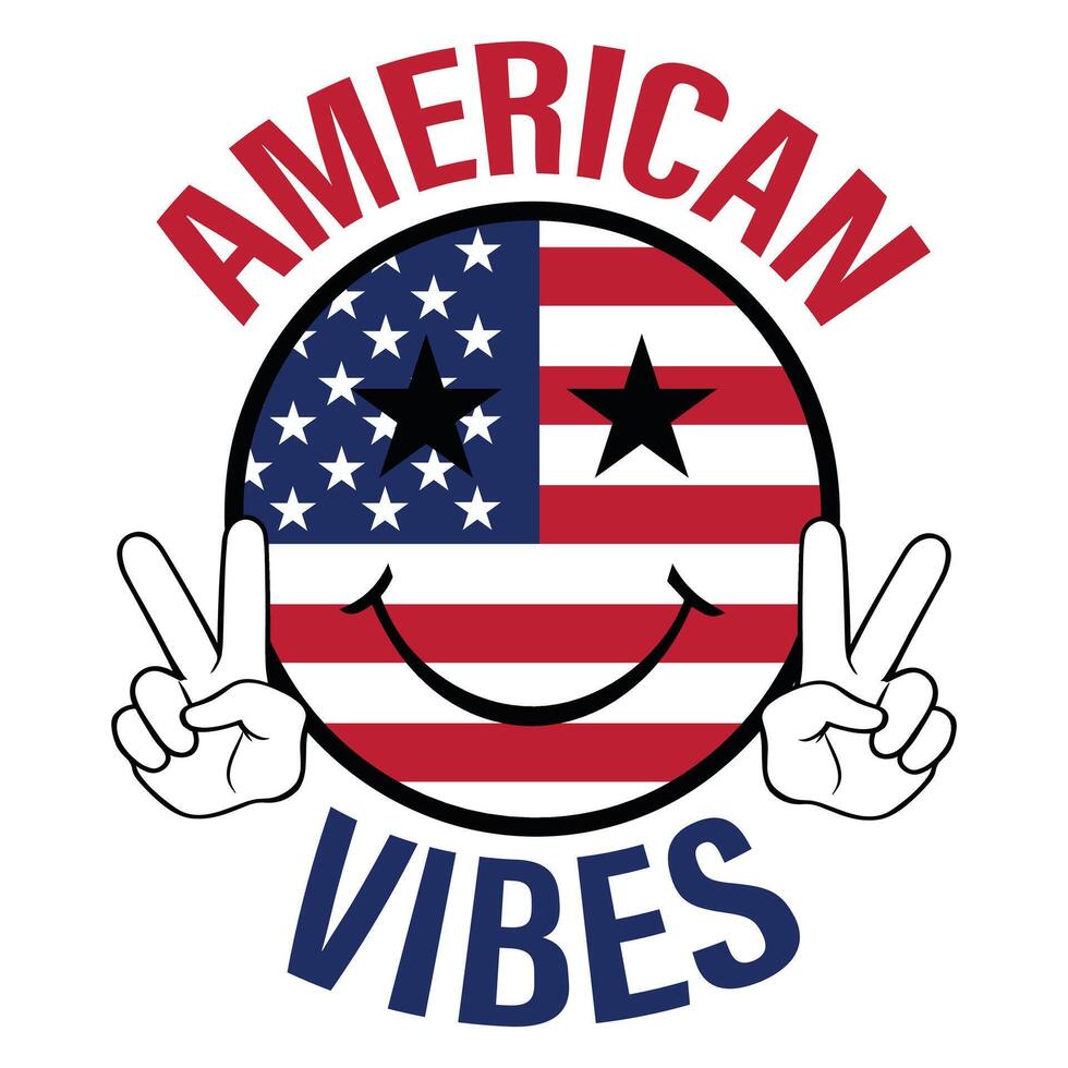 USA Independence Day Typography Artwork for All American 4th of July Shirt vector