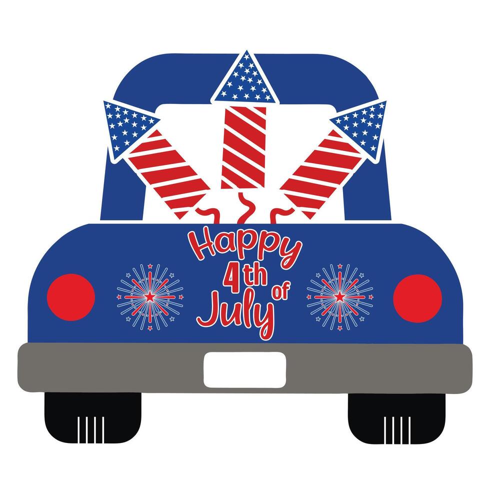 American 4th of July ClipArt Design with USA Independence Day Illustration vector