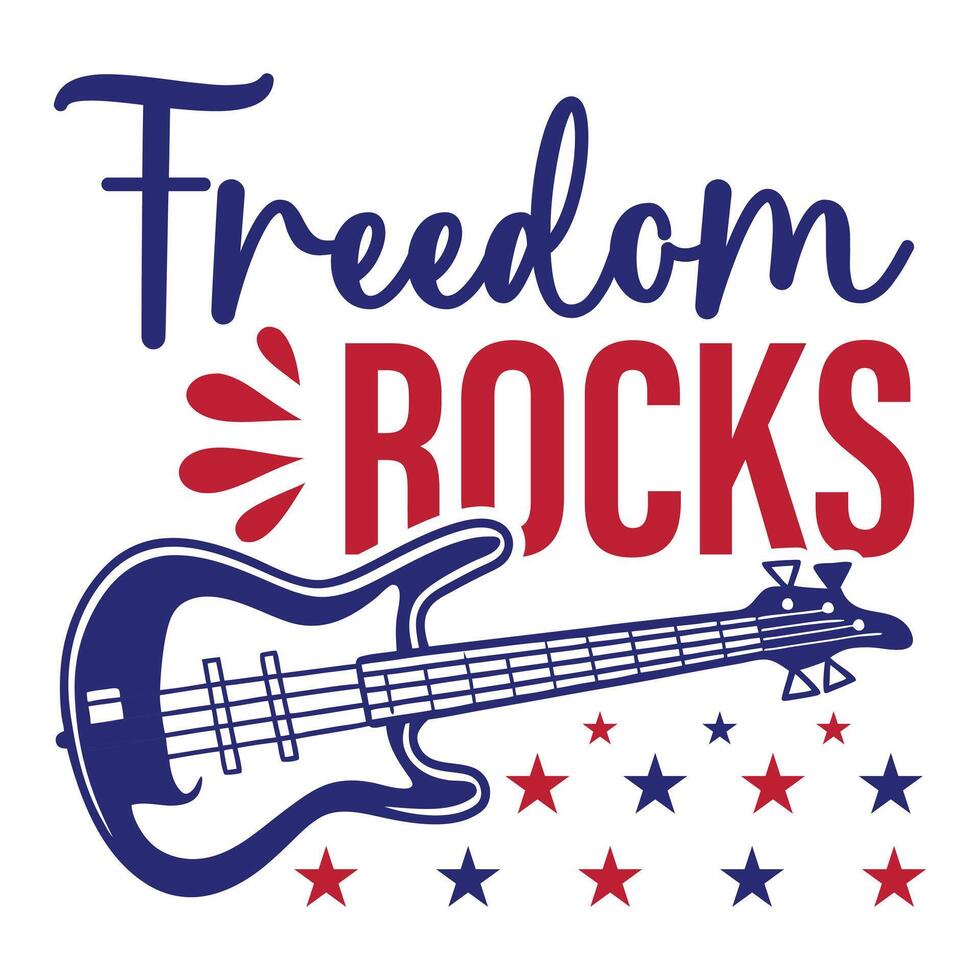 Bold USA Independence Day Typography Design on 4th of July T-shirt vector