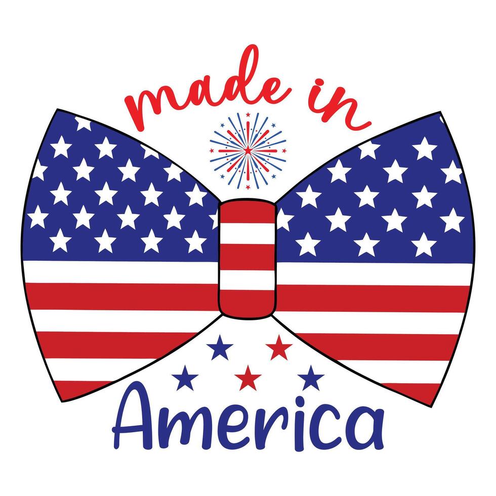 USA Flag and Typography Combine in All American 4th of July T-shirt Design vector