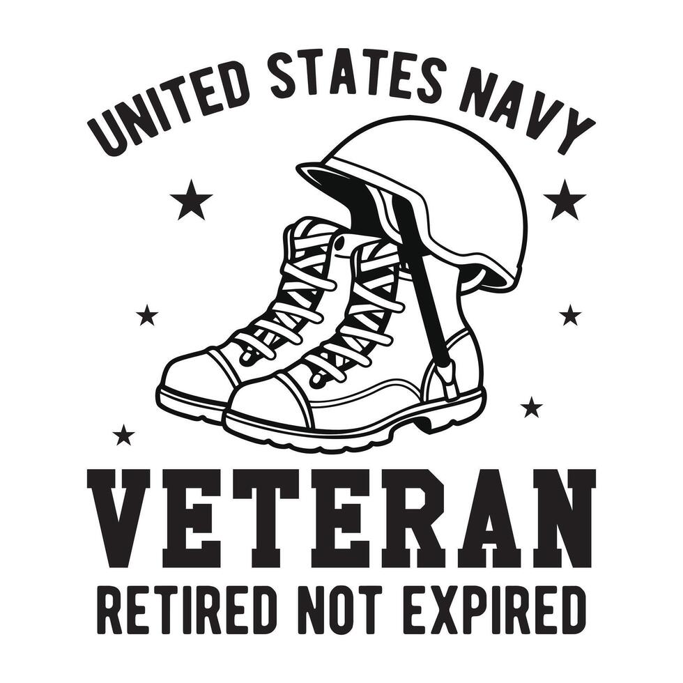 US Navy T-shirt with Detailed Naval Clipart Illustration vector
