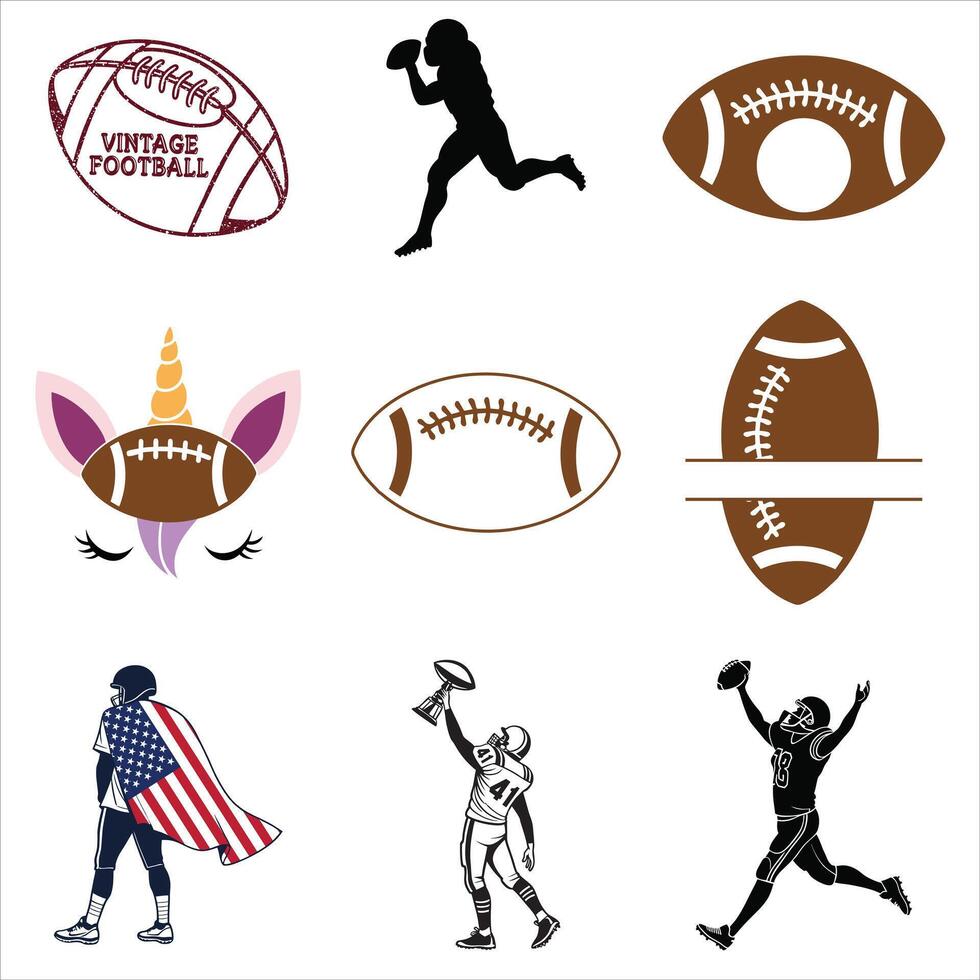 American Football Clipart Illustration for Sublimation Projects vector