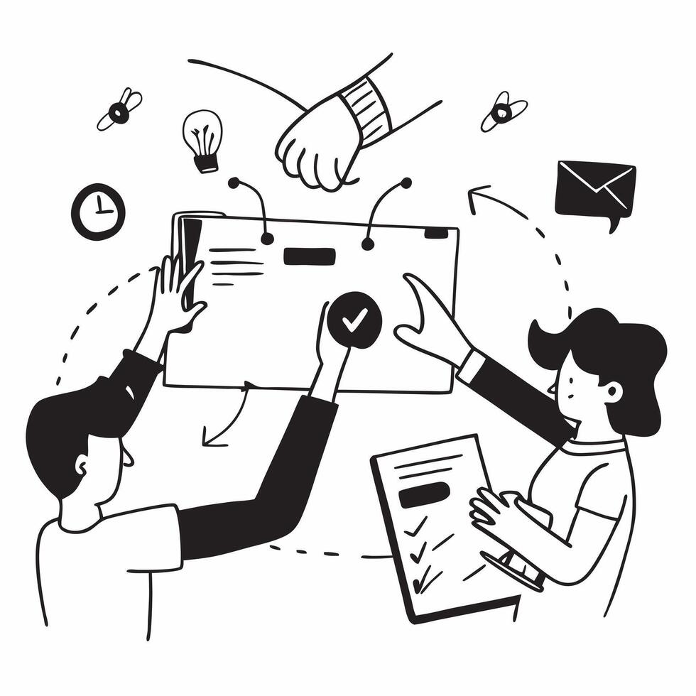 2D minimalize icon as Business team collaborating on a marketing strategy concept as A icon illustration of a business team collaborating on a marketing strategy using digital Dynamics Set 5 vector