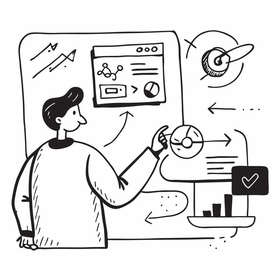 2D icon as Financial planner using machine learning for financial forecasting concept as A icon illustration of a financial planner using machine learning technology for financ Dynamics vector