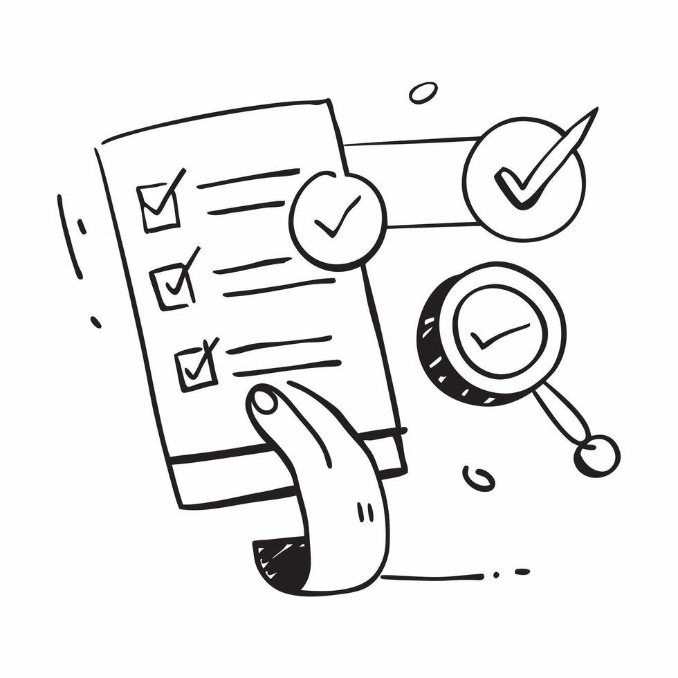 2D icon as Security audit icon with a checklist and magnifying glass concept as icon illustration of a security audit icon with a checklist and magnifying glass highlighting th Dynamics vector