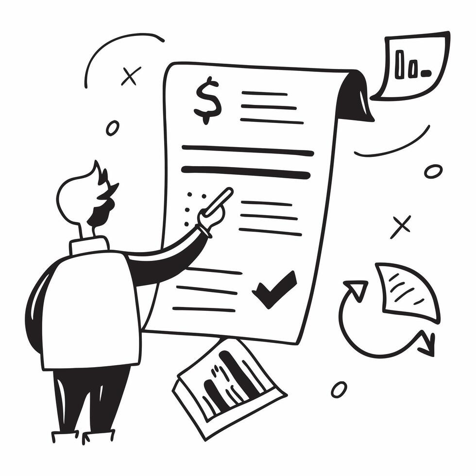 Accountant with audit failure report concept as An accountants profile blended with an audit failure report symbolizing financial discrepancies and consequences Perfect for busine Dynamics vector