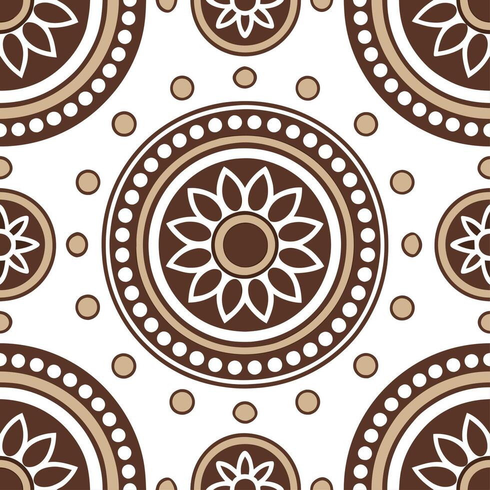 Aboriginal Dot Art seamless tile pattern with earthy tones and traditional motifs for authentic decor concept as Earthy toned Aboriginal dot art patterns arranged seamlessly for au Dynamics vector