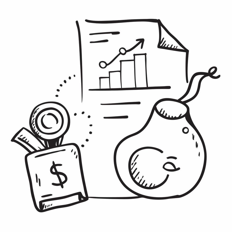 AI data analysis and money bag concept as An AI data analysis icon paired with a money bag symbolizing the financial insights gained through AI data analysis perfect for isolated v Dynamics vector