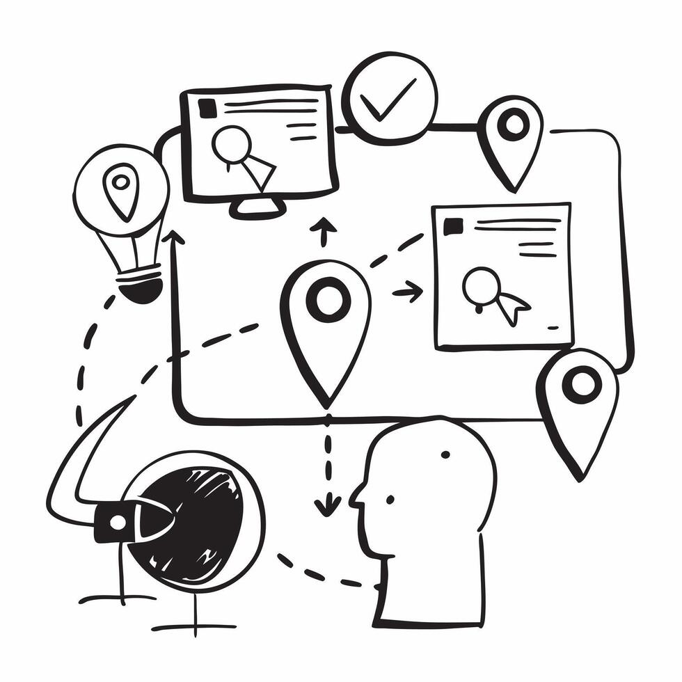 AI personalization and customer journey concept as An AI personalization icon paired with a customer journey icon representing the role of AI in personalizing marketing strategies Dynamics vector