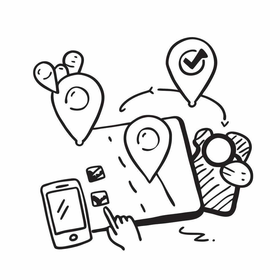 AI route planner and family vacation concept as An AI route planner icon paired with a family vacation icon representing the use of AI in planning and optimizing family holiday rou Dynamics vector