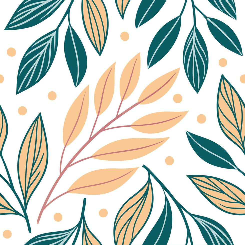 Artistic spring leaves seamless pattern with abstract interpretations of leaves and bright spring hues for creative designs concept as Abstract artistic interpretation of spring le Dynamics vector