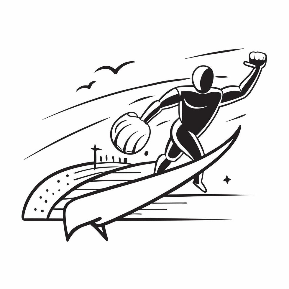 Athletes silhouette with running track concept as An athletes silhouette combined with a running track symbolizing hope and perseverance in sports Perfect for sports and motivatio Dynamics vector