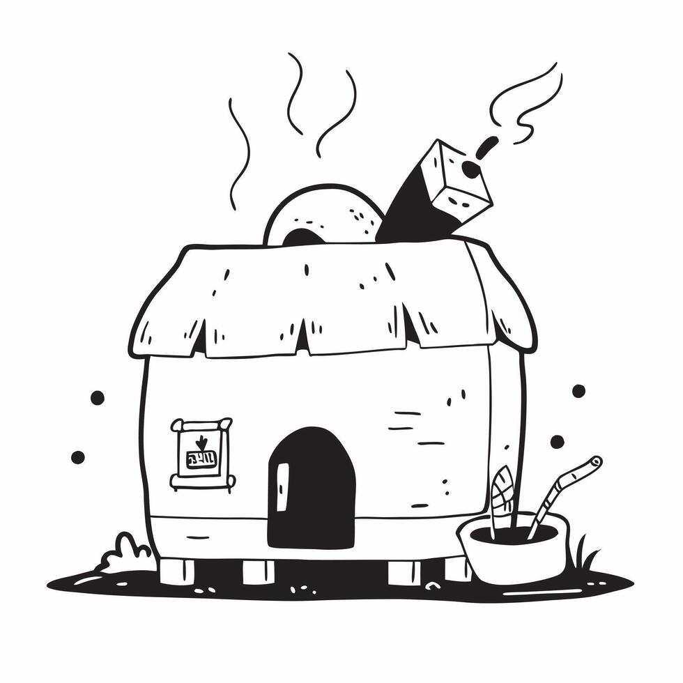 Autumn cabin with smoke from the chimney concept as A cozy autumn cabin with smoke rising from the chimney capturing the essence of Thanksgiving perfect for business presentations Dynamics vector