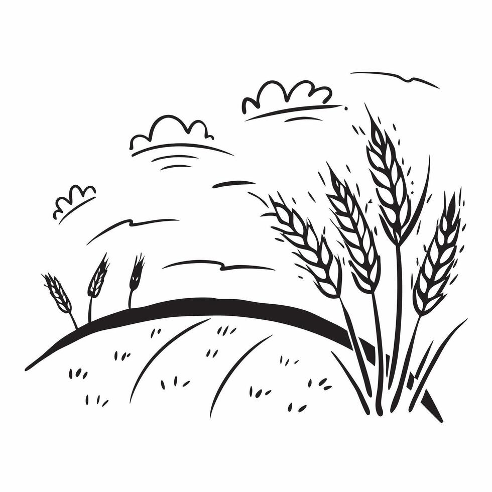 Autumn field with golden crops and clear sky concept as A serene autumn field with golden crops under a clear sky embodying the spirit of Thanksgiving ideal for business presentati Dynamics vector