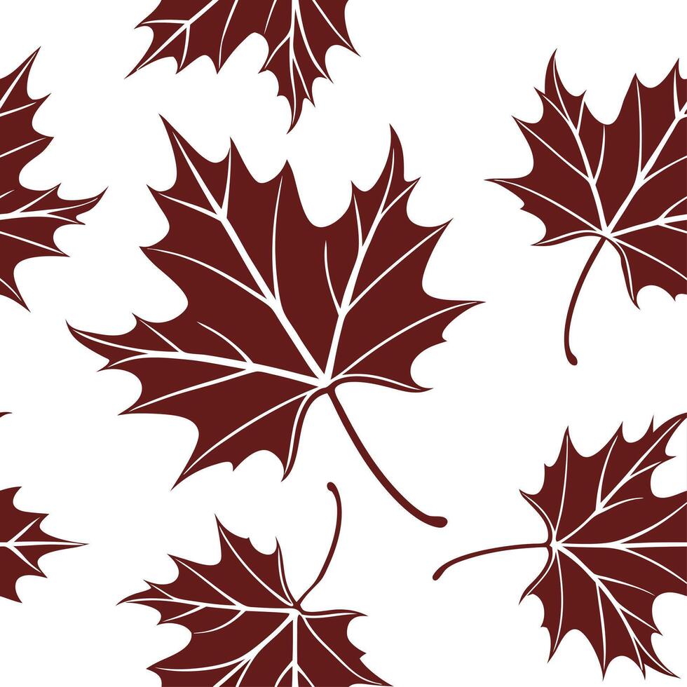 Autumn leaves seamless pattern with crisp edges and dark red tones for a dramatic fall inspired effect concept as Dramatic autumn leaves pattern with crisp edges and dark red tones Dynamics vector