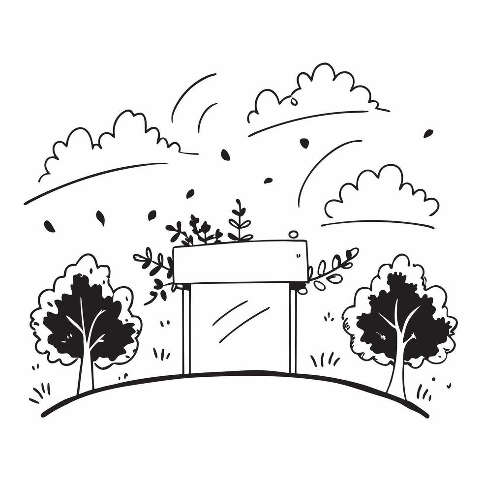 Autumn park with colorful foliage concept as A vibrant autumn park with colorful foliage under a clear sky providing a festive and clean background for business presentations durin Dynamics vector