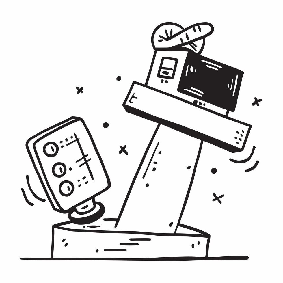 Balance board and cash register concept as A balance board and a cash register combining balance training with financial transactions ideal for clean and isolated icon designs i Dynamics vector