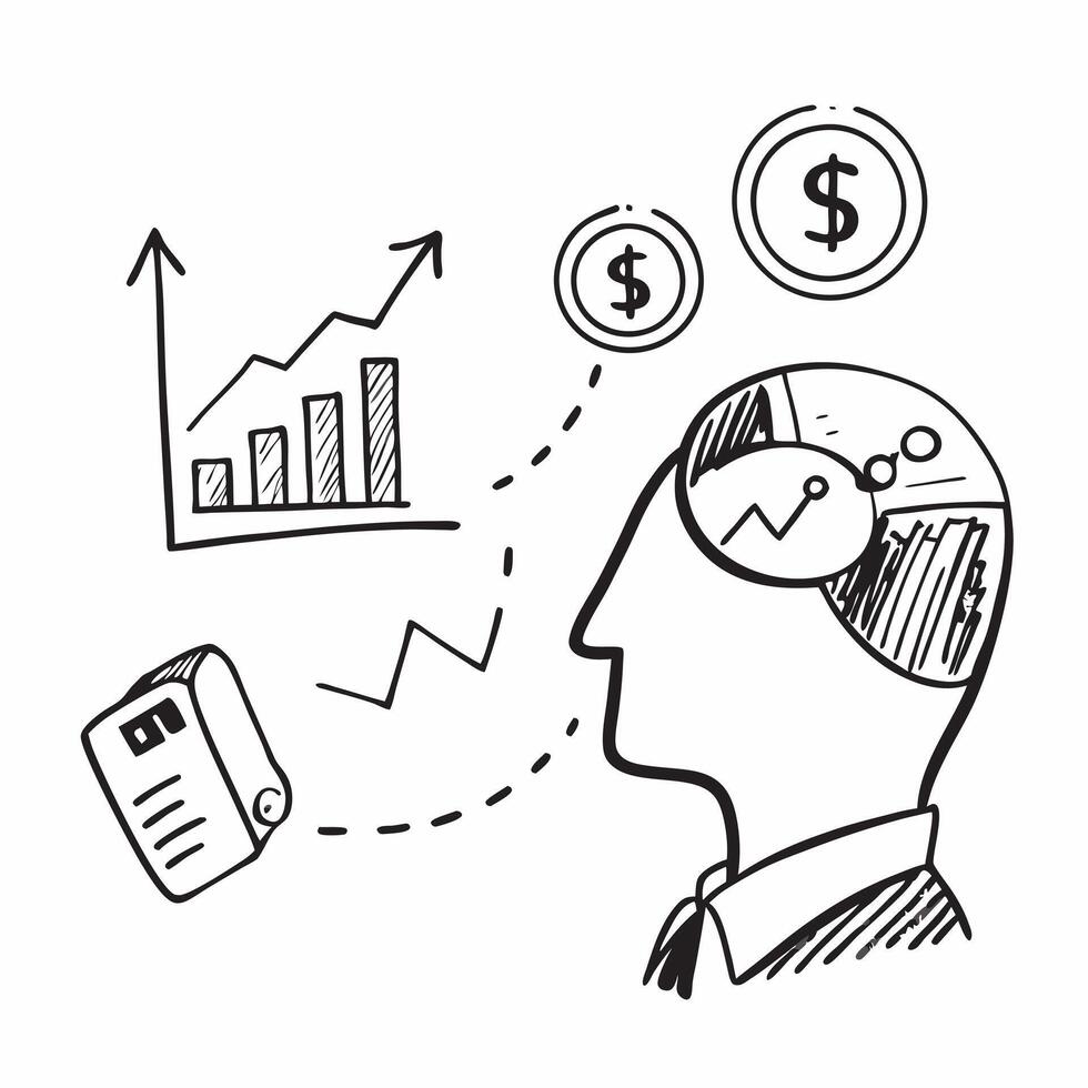 Banker double exposure with financial charts concept as A bankers profile combined with financial charts symbolizing financial responsibility and economic strategy Ideal for banki Dynamics vector