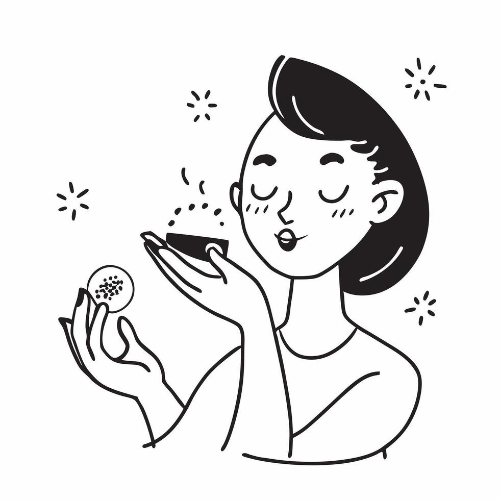 Beauty ambassador using a mockup facial essence concept as A beauty ambassador uses a mockup facial essence focusing on hydration and skin radiance Perfect for skincare and cosmet Dynamics vector