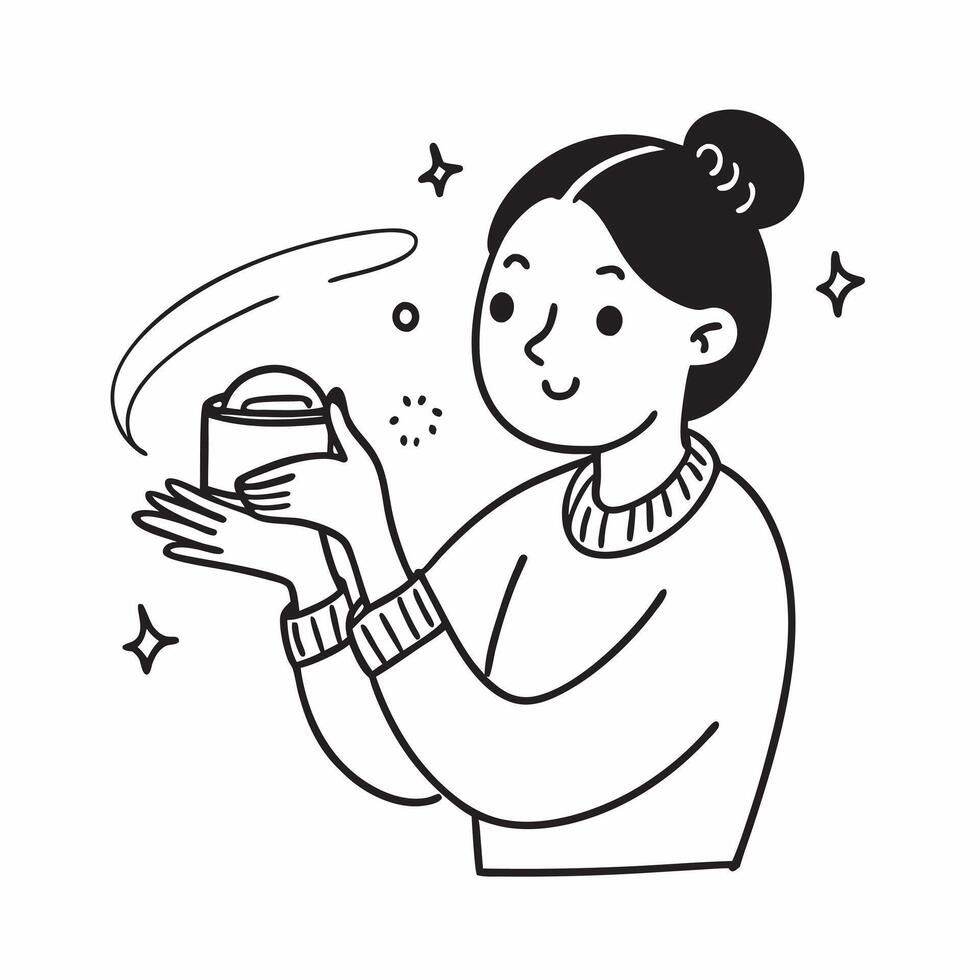 Beauty ambassador using a mockup body lotion concept as A beauty ambassador uses a mockup body lotion highlighting its moisturizing and soothing properties Ideal for skincare and Dynamics vector