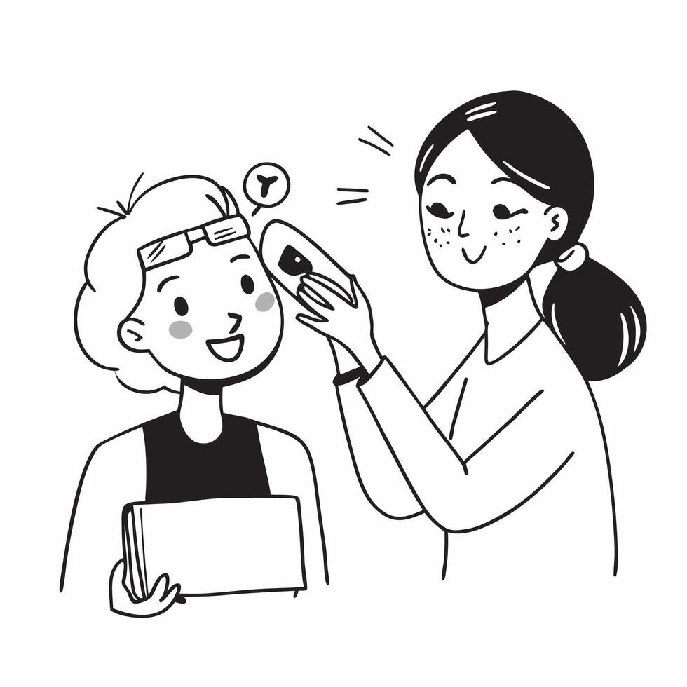 Beauty therapist applying a face mask to a client concept as A beauty therapist applies a face mask to a client focusing on relaxation and skin nourishment Ideal for beauty and sk Dynamics vector
