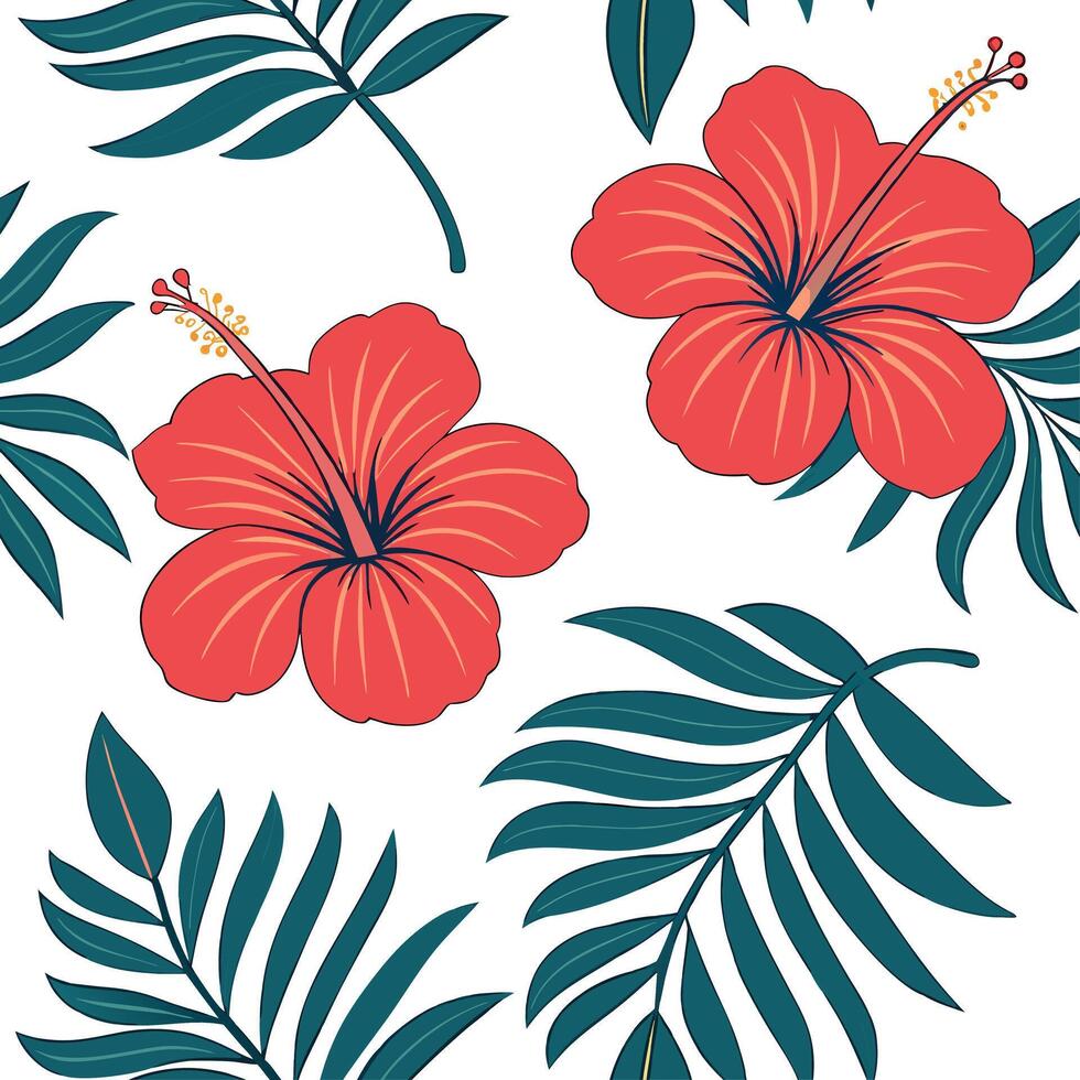 Bold summer flowers seamless pattern with oversized blooms and contrasting colors for dramatic designs concept as Dramatic summer flowers pattern with oversized blooms and bold col Dynamics vector