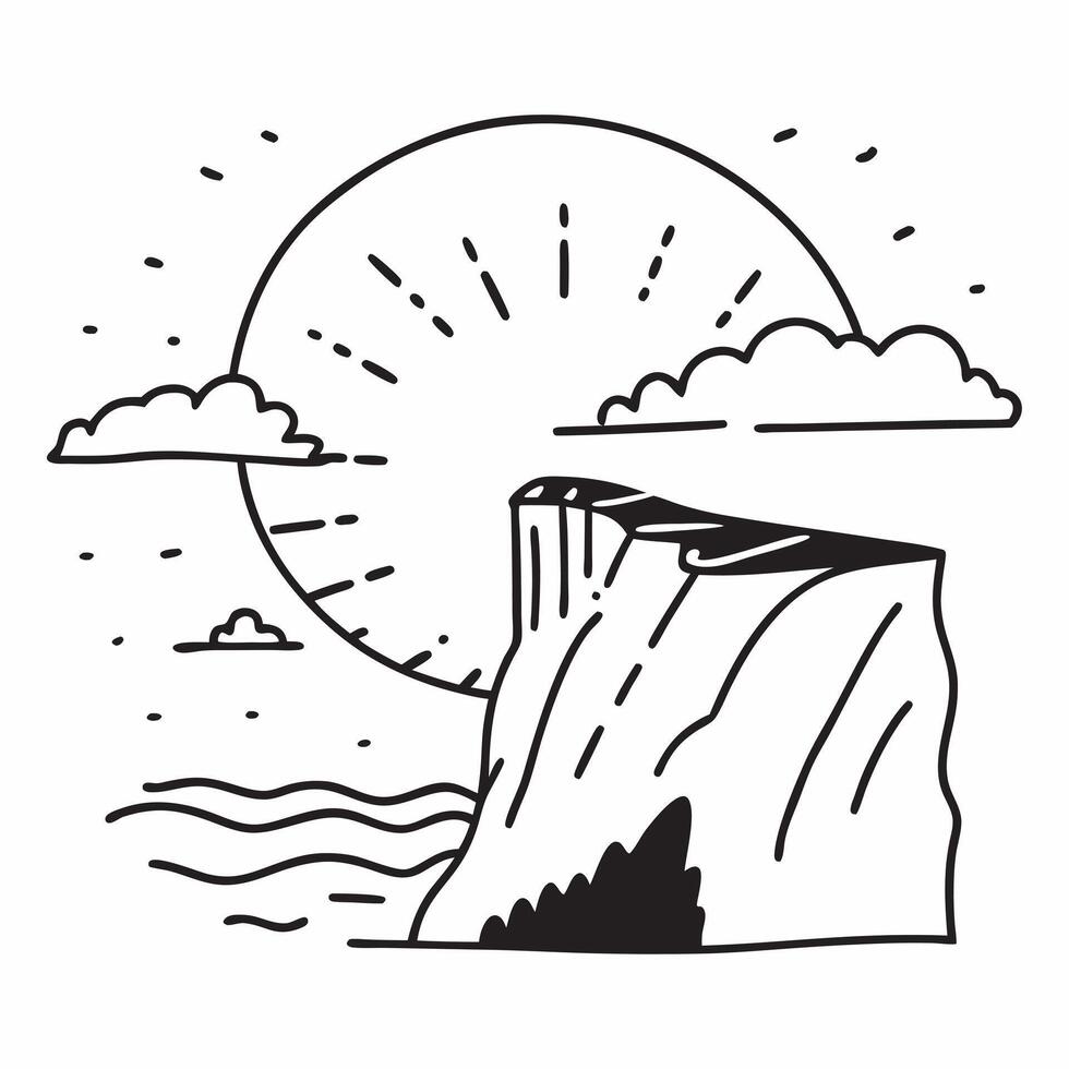 Bright summer afternoon at a coastal cliff concept as A sunny coastal cliff scene under the bright summer sky ideal for business presentations needing a clean and awe inspiring bac Dynamics vector