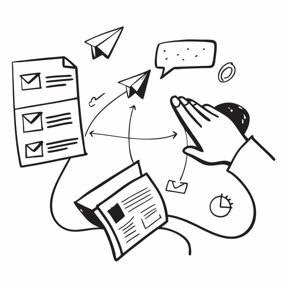 Business analyst with email reports concept as A business analysts profile blended with email reports symbolizing analysis and communication through emails Perfect for business an Dynamics vector