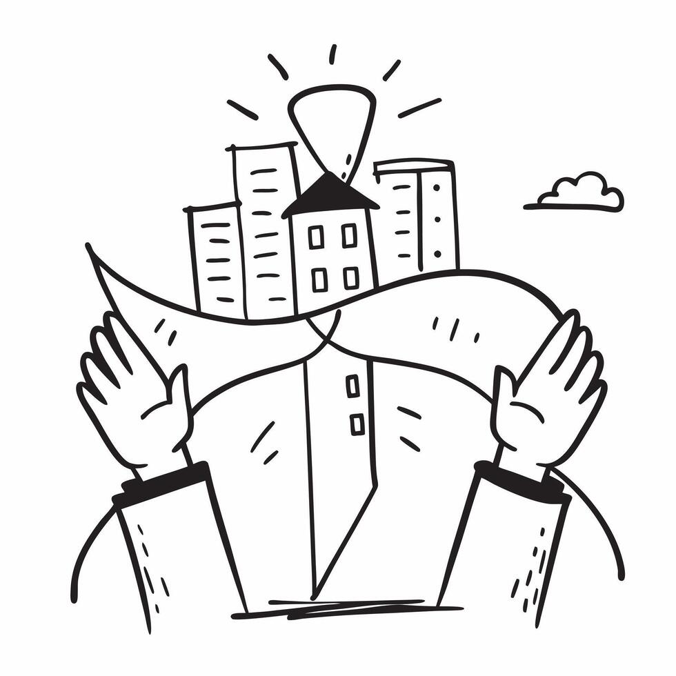 Business leader double exposure with city skyline concept as A business leaders profile blended with a city skyline symbolizing leadership and urban development Ideal for corporat Dynamics vector