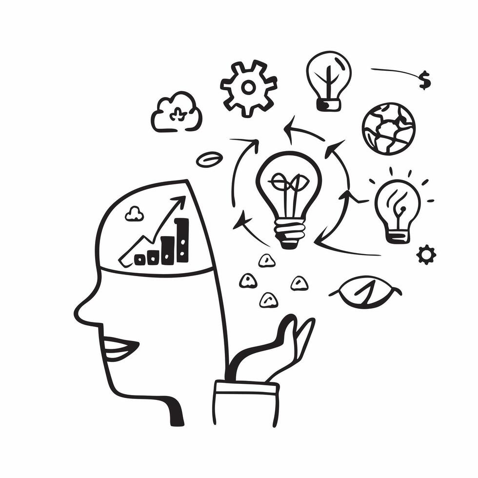 Business leader with renewable energy sources concept as A business leaders profile blended with renewable energy sources symbolizing hope and corporate responsibility in tackling Dynamics vector