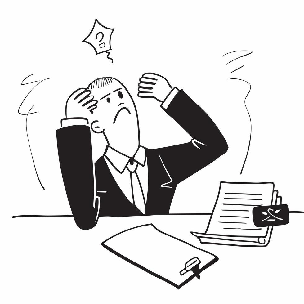 Businessman sitting alone in a dimly lit office looking at a foreclosure notice appearing devastated concept as A businessman in a suit sitting alone in a dimly lit office looking Dynamics vector
