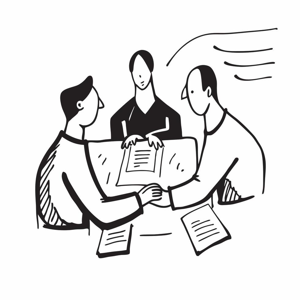 Business partners negotiating in a meeting room concept as A icon illustration of business partners negotiating in a meeting room utilizing a 3 color scheme to highlight agreemen Dynamics vector