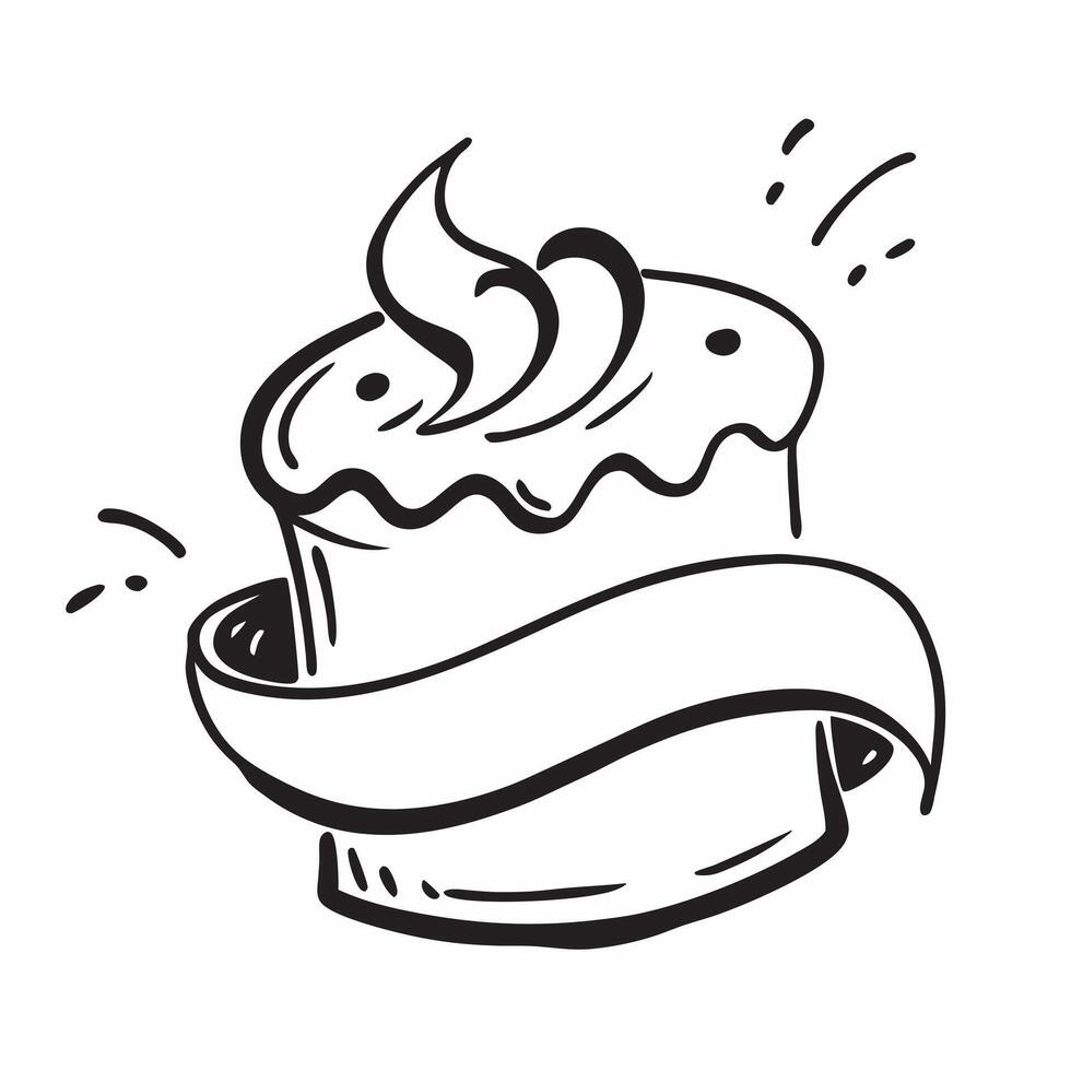 Cake icon with copy space on a white background concept as A icon image of a cake icon with generous copy space on a white background ideal for celebration and retirement themed Dynamics vector