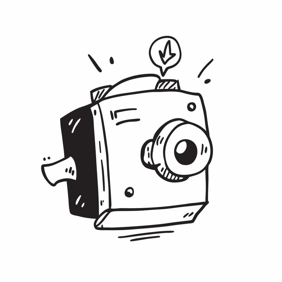 Camera icon with copy space on a white background concept as A icon image of a camera icon with generous copy space on a white background ideal for travel and photography themed Dynamics vector