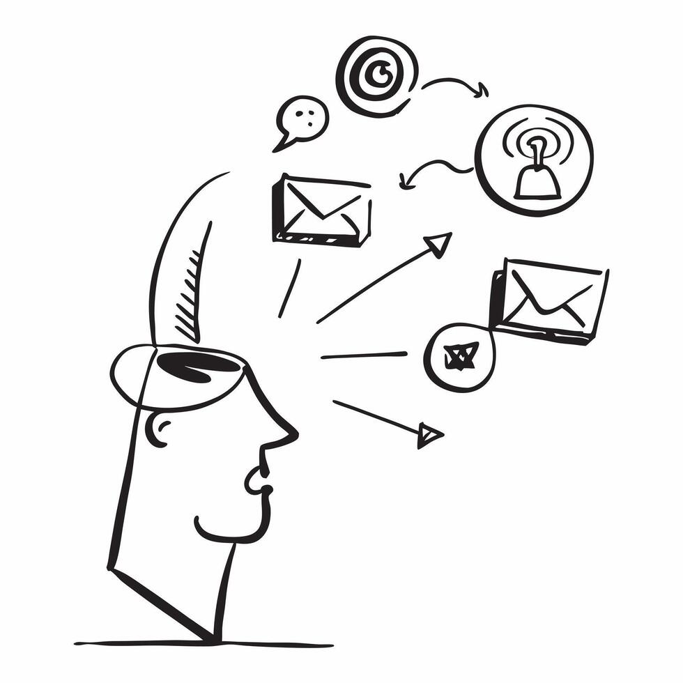CEO with email strategy concept as A CEOs profile blended with an email strategy symbolizing leadership and effective communication through emails Ideal for business and corporate Dynamics vector