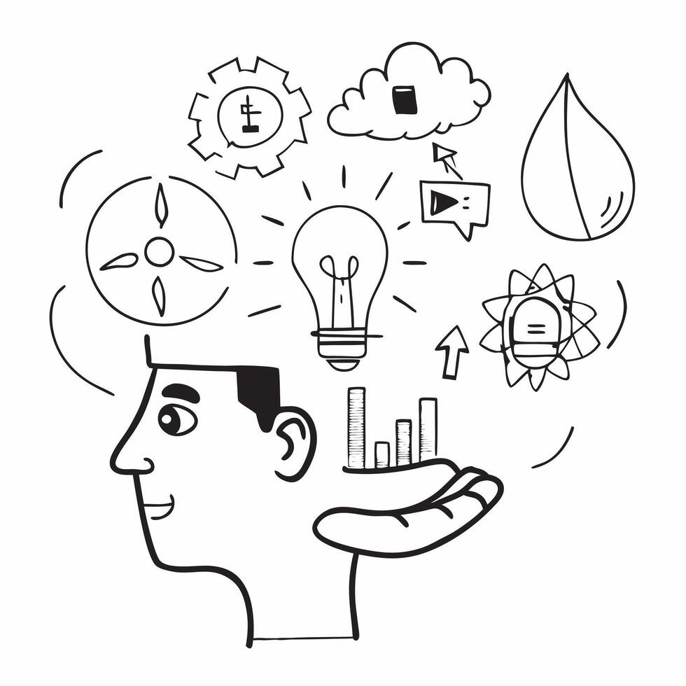 CEO with renewable energy projects concept as A CEOs profile blended with renewable energy project symbols representing leadership in clean energy initiatives Ideal for corporate Dynamics vector