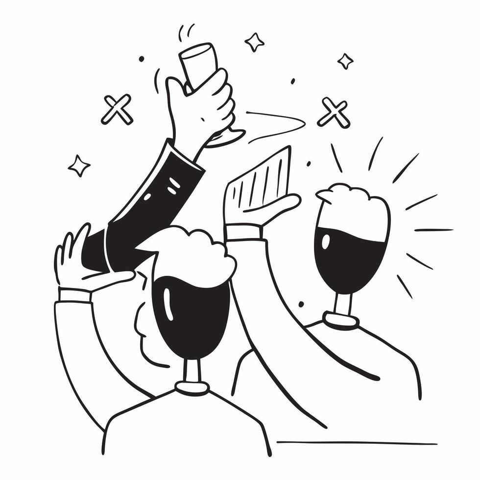CFO with celebratory toast concept as A CFOs profile blended with a celebratory toast symbolizing success and appreciation at a corporate thanks party Perfect for business and fin Dynamics vector