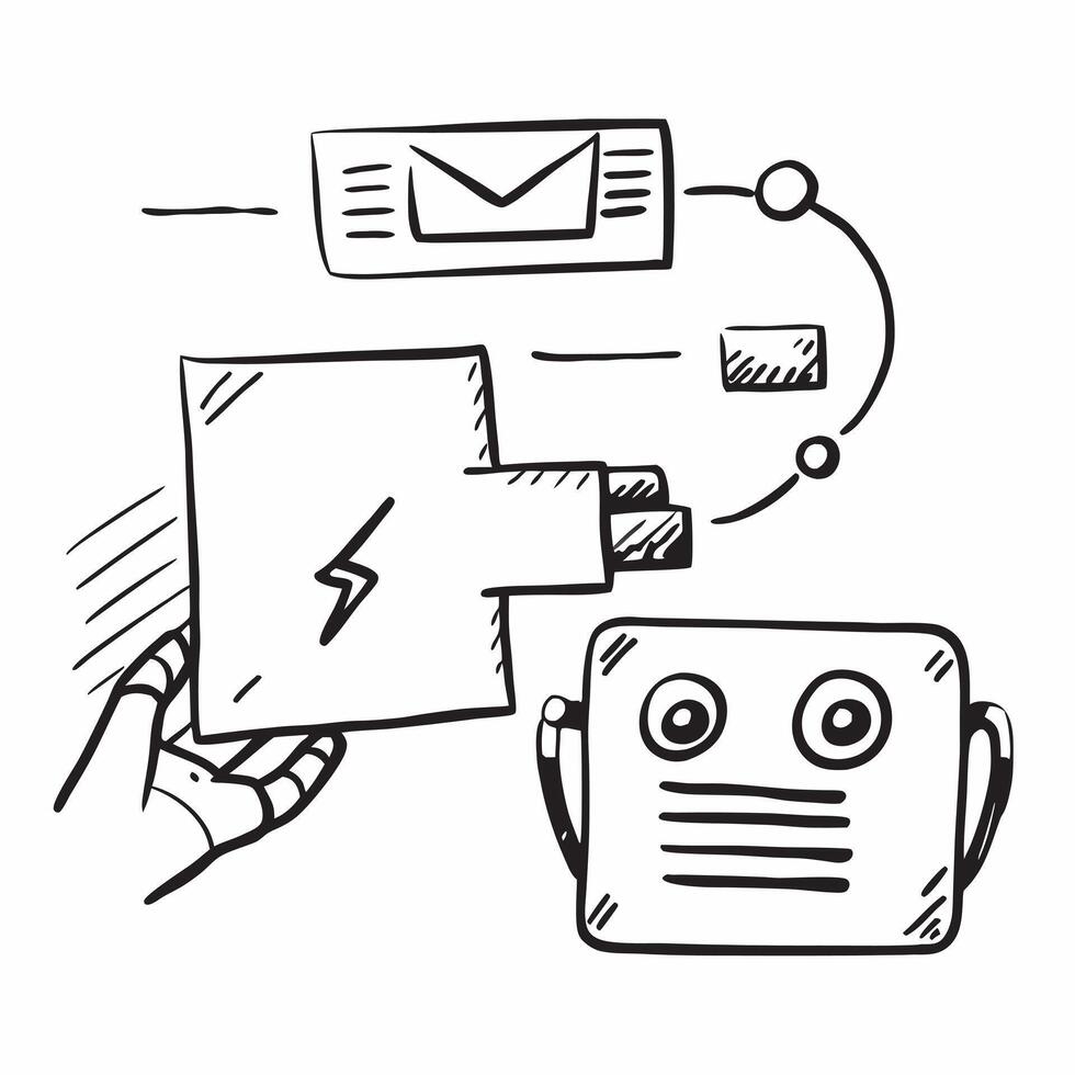 Chatbot and email marketing concept as A chatbot icon paired with an email marketing icon symbolizing the integration of AI in email marketing campaigns ideal for isolated icon d Dynamics vector
