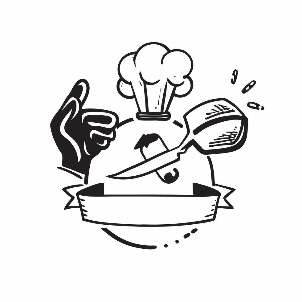 Chef double exposure with kitchen tools concept as A chefs profile combined with kitchen tools symbolizing culinary responsibility and creativity Ideal for culinary arts and food Dynamics vector